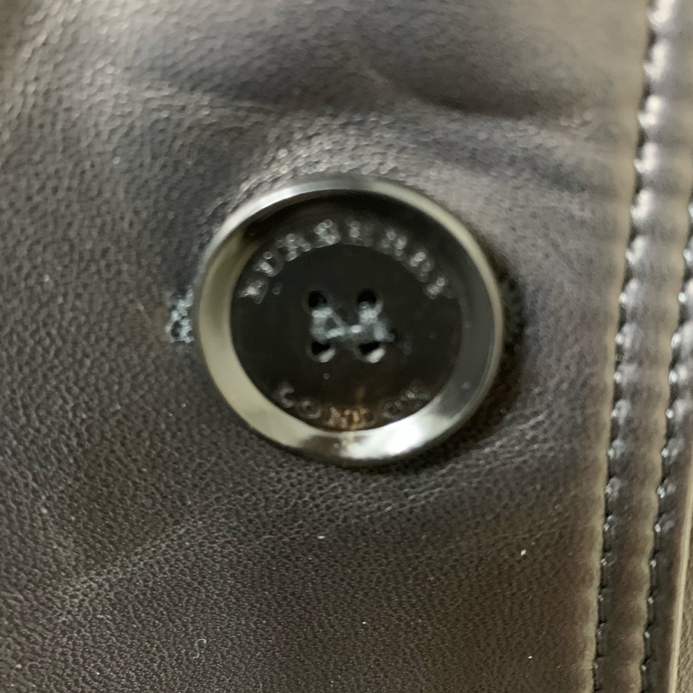 NWT Burberry London Black Double-Breasted Leather Trench Coat US.4 - Picture 7 of 13
